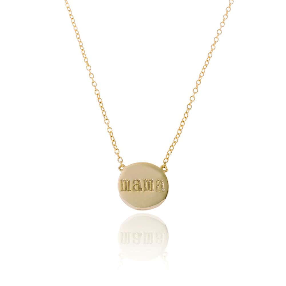 Collar con colgante "mama" en oro de 14 quilates.